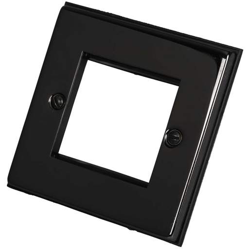 Scolmore Click New Media 1 Gang 2 Euro Module Front Plate Black Nickel