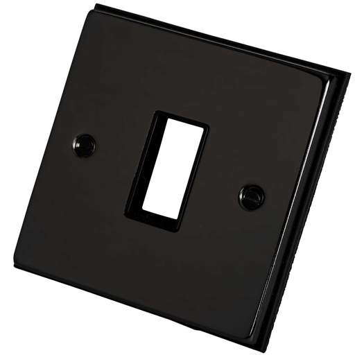 Scolmore Click Deco 1 Gang 1 Module Front Plate Black Insert Black Nickel