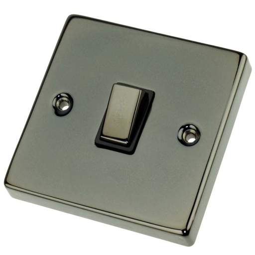 Scolmore Click Deco 20A DP Switch Metal / Black Insert Black Nickel
