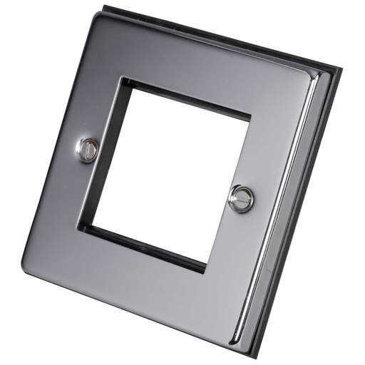 Scolmore Click New Media 1 Gang 2 Euro Module Front Plate Polished Chrome