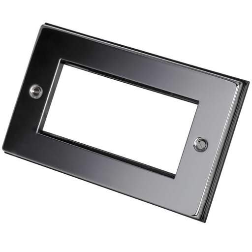 Scolmore Click New Media 2 Gang 4 Euro Module Front Plate Polished Chrome