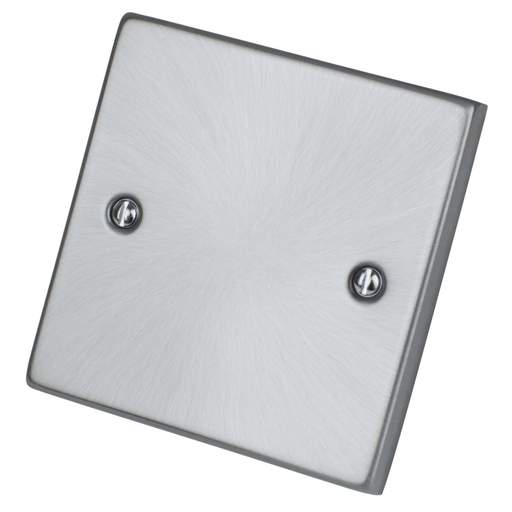 Scolmore Click Deco 1 Gang Blank Plate Satin Chrome