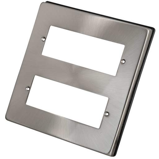 Scolmore Click Deco 12 Module Front Plate Satin Chrome