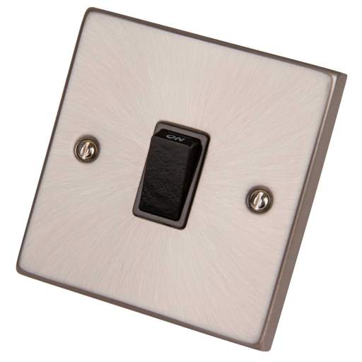 Scolmore Click Deco 20A DP Switch Black Insert Satin Chrome