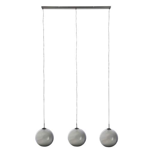 Searchlight Amsterdam 3 Light Ceiling Pendant Matt Black with Smoked Glass Shades