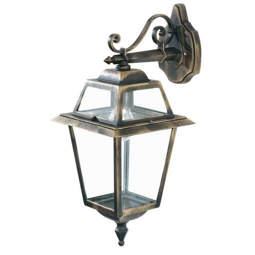 Searchlight New Orleans Downlight Wall Light Black and Gold IP44