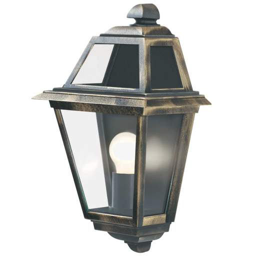 Searchlight New Orleans Outdoor Wall Light Black and Gold IP44