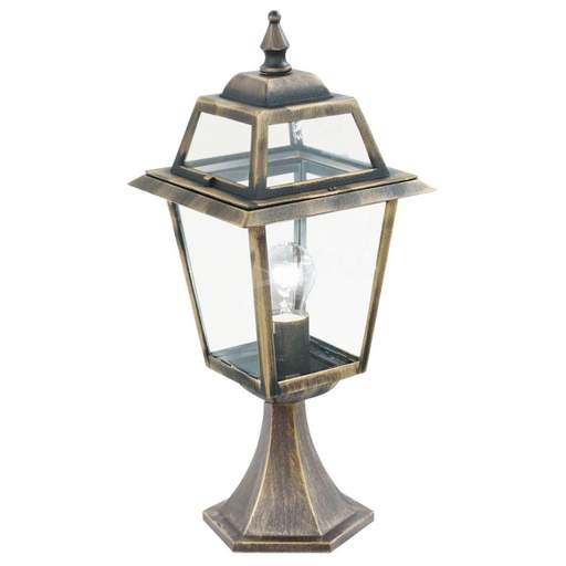 Searchlight New Orleans Pedestal Black and Gold IP44