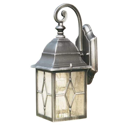 Searchlight Genoa IP23 Outdoor Wall Down Lantern Black and Silver
