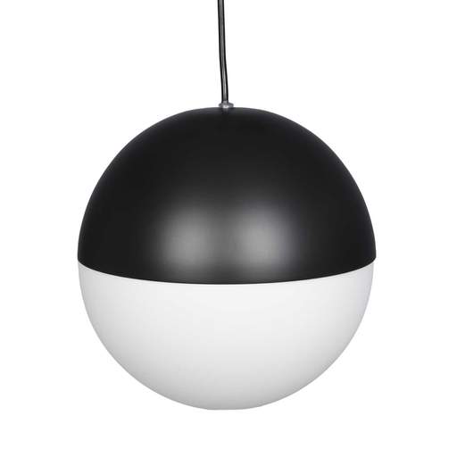 Searchlight Endor Light Pendant Matt Black with Opal Shade