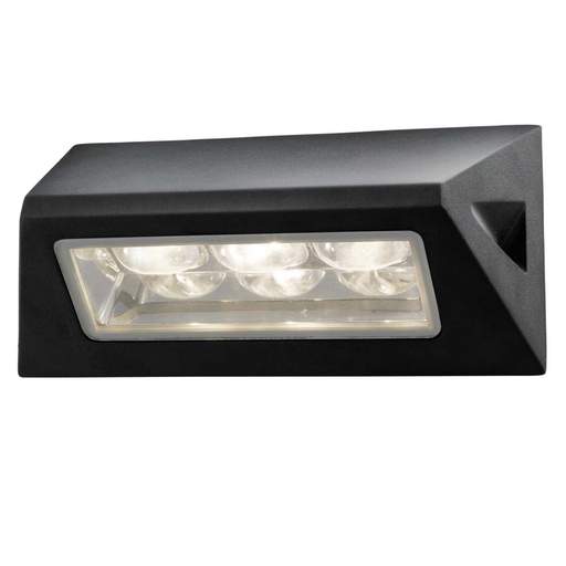 Searchlight 3 Light Outdoor LED Light Black and Glass Finish