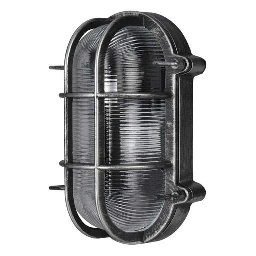 Searchlight ES/E27 Oval Bulkhead Black / Silver