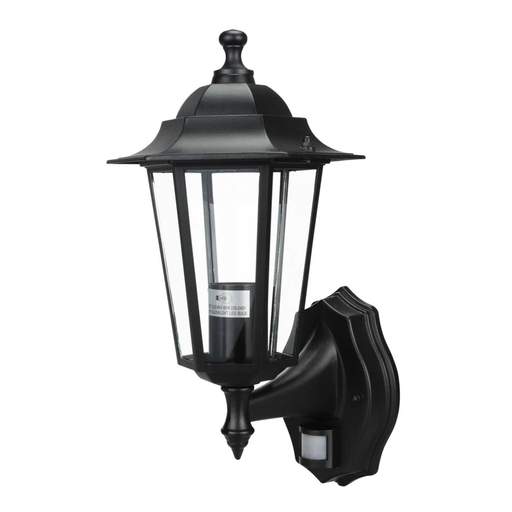 Searchlight Alex Outdoor Wall Lantern with PIR Black