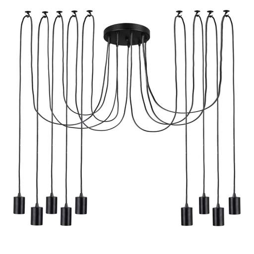 Searchlight Squiggle 9 Light Pendant Black