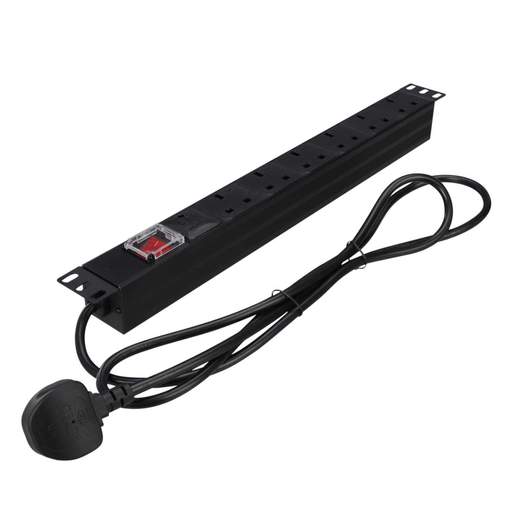 Securi-Flex 6 Way 19" Horizontal Rack Mounted PDU Surge Protected