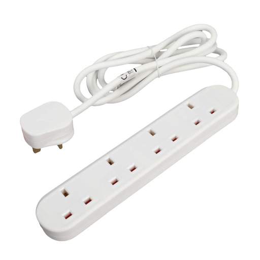 LGA Selectric 13A 2m 4 Gang Extension Lead White
