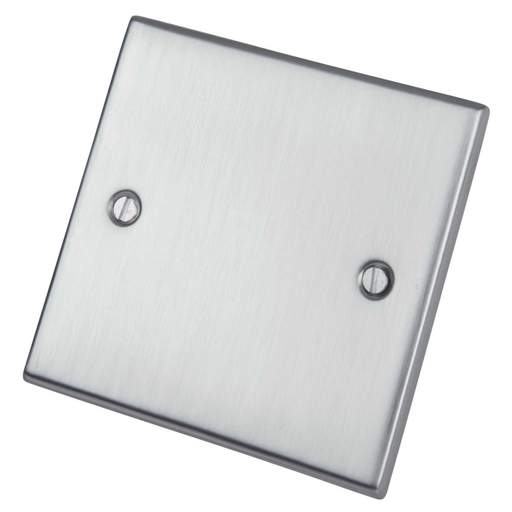 LGA Selectric 5M 1 Gang Blank Plate Satin Chrome