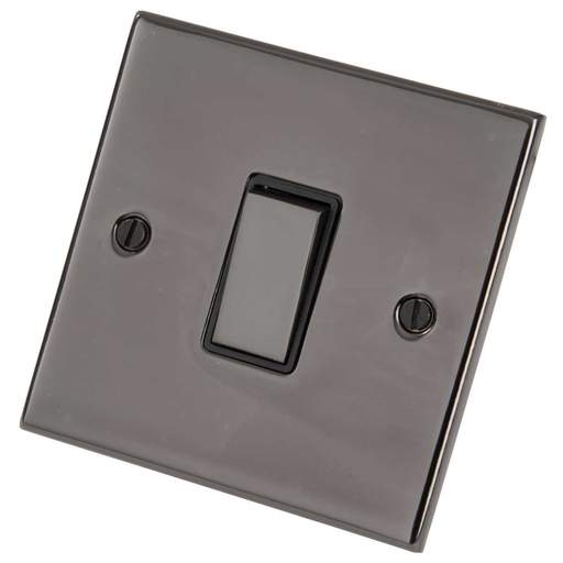LGA Selectric 5M 10A 1 Gang Intermediate Switch Metal / Black Insert Black Nickel