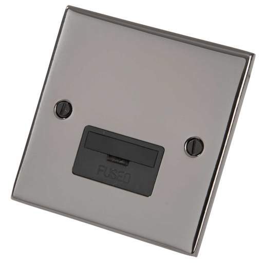 LGA Selectric 5M 13A Unswitched Fused Spur Black Insert Black Nickel