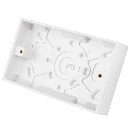 LGA Selectric 2 Gang 25mm Pattress Back Box White