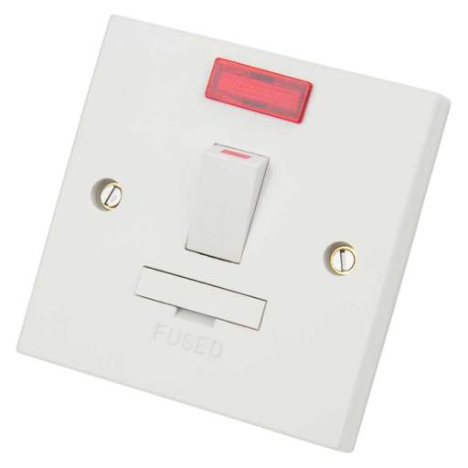 LGA Selectric 13A DP Switched Fused Spur with Neon White