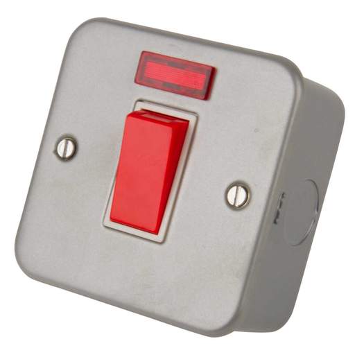 LGA Selectric 45A DP 1 Gang Switch with Neon Metal Clad