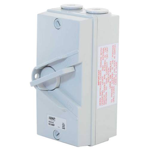 LGA Selectric 63A 4 Pole Rotary Isolator Switch IP56