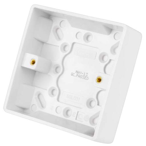 LGA Selectric 1 Gang 25mm Pattress Back Box White