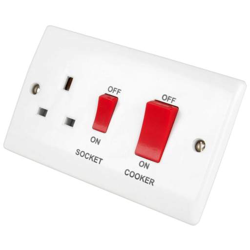 LGA Selectric 45A DP Cooker Control Unit with Red Rockers White
