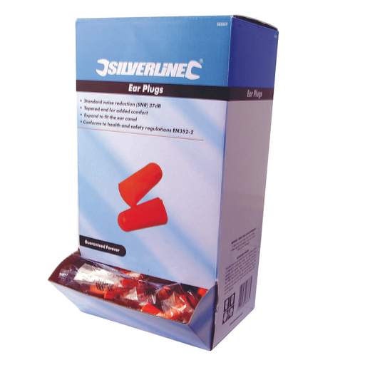Silverline 37dB Ear Plugs Orange (Pack of 200)