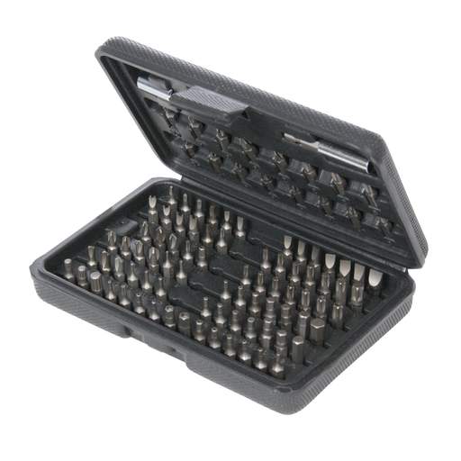 Silverline Assorted Chrome Vanadium Screwdriver Bit and Accessories 100 Piece Case