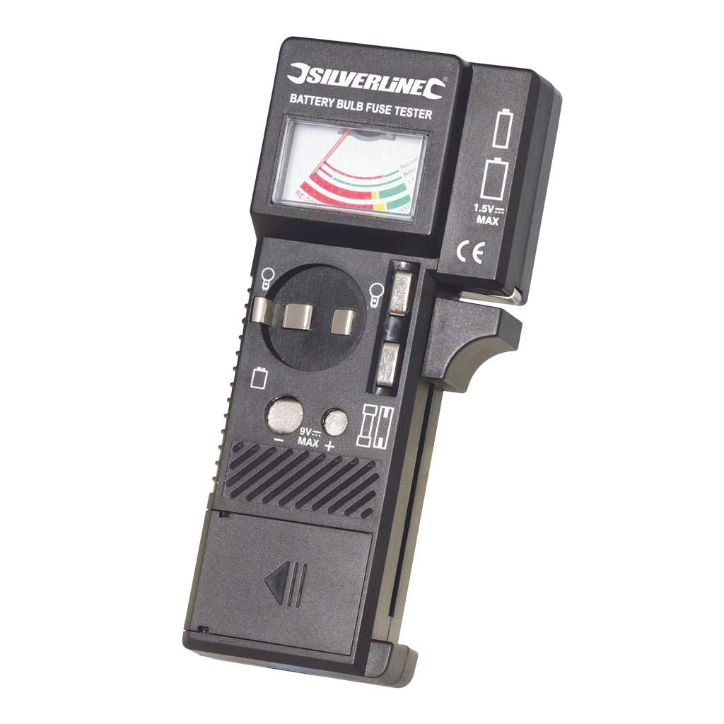 Silverline 633909 Tester per Batterie/Lampadine/Fusibili, 1.5 V - 9 V
