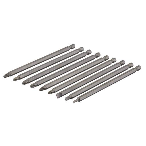 Silverline 150mm Chrome Vanadium Extra Long Power Bit 9 Piece Set