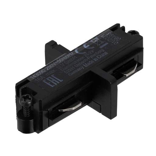 SLV Lighting Straight Connector for 1 Circuit Track Black