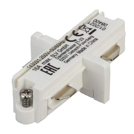 SLV Lighting Straight Connector for 1 Circuit Track White