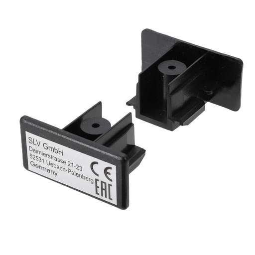 SLV Lighting End Caps for 1 Circuit Track Black (2 Pack)