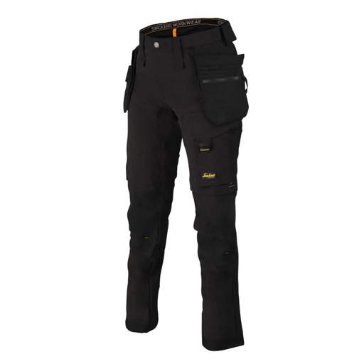 Snickers 35W 30L AllroundWork 4-Way Stretch Trousers with Holster Pockets Black
