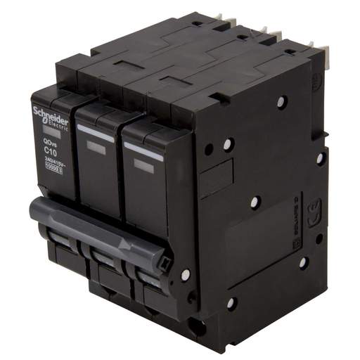 Schneider Square D QOVS 10A Triple Pole 10kA C Curve MCB