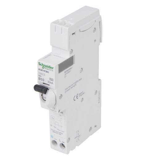 Schneider Square D IKQ 10A 1P+N 1 Module B Curve 10kA 30mA Type A RCBO