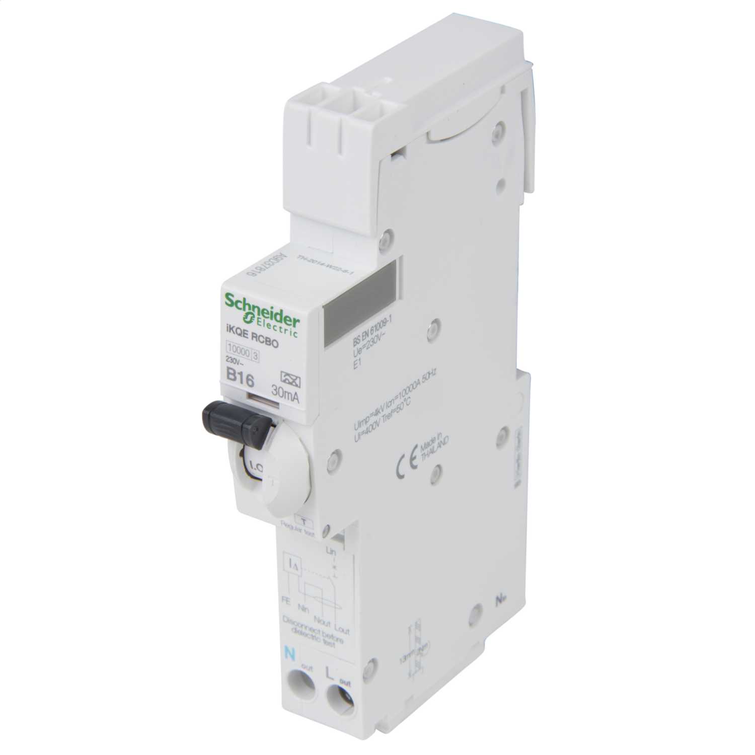 Disjoncteur Différentiel Asfrode B16 1P+N - Protection 6kA, 30mA, Type A - Pour Installation électrique Domestique Et Camping-car