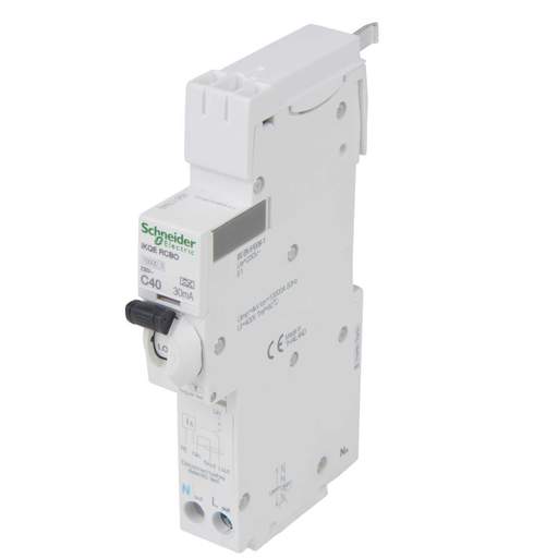Schneider Square D IKQ 40A 1P+N 1 Module C Curve 10kA 30mA Type A RCBO