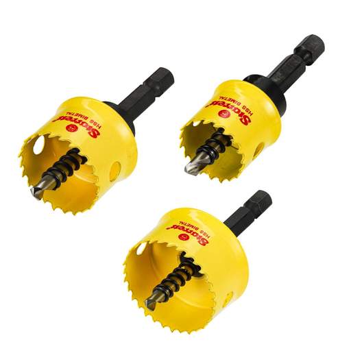 Starrett 3 Piece Smooth Cut Bi Metal Holesaw Kit