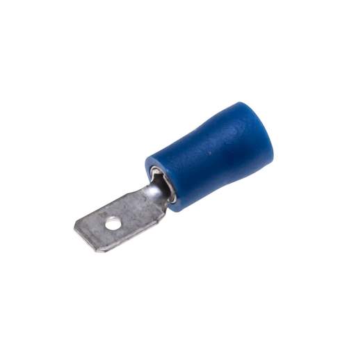 Engex 4.8mm Blue Push On Male Spade Crimp Lug Terminals for Cable up to 2.5mm (Pack of 100)