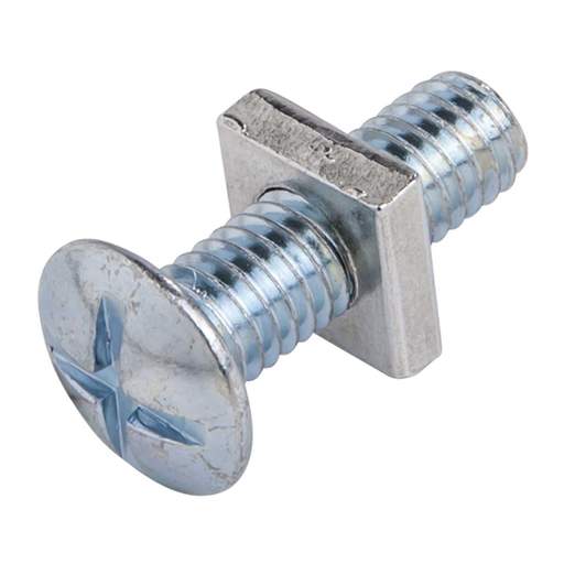 Tamlex M6 x 25 Roofing Nuts and Bolts BZP (Pack of 200)