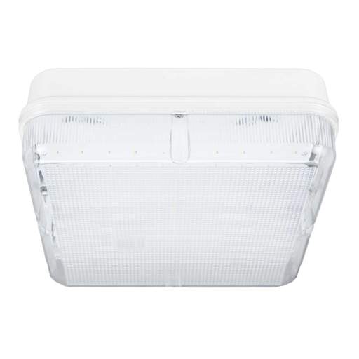 Xcite X1 8W - 16W LED CCT Square Emergency Bulkhead White / Prismatic