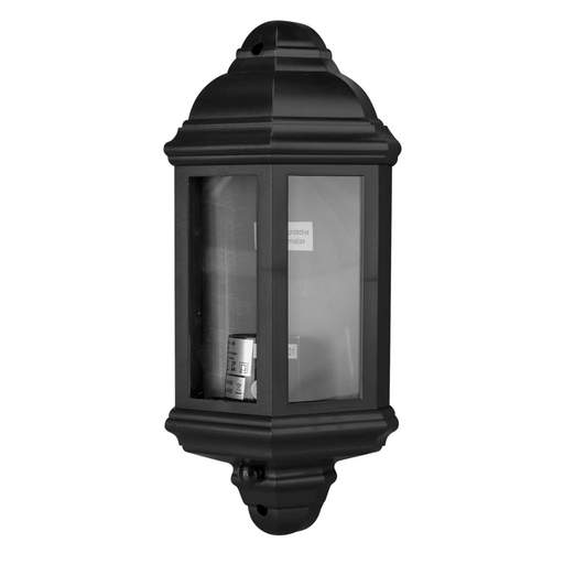 Xcite Traditional ES/E27 Half Coach Lantern Black with PIR