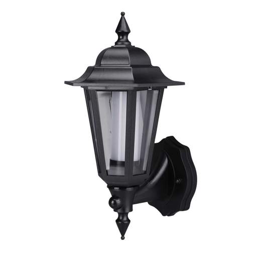 Xcite Traditional 7W LED Coach Lantern with PIR Black 4000K