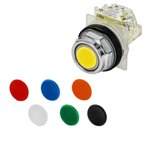 Schneider Harmony 9001 Flush Spring Return 1 NO Pushbutton Green
