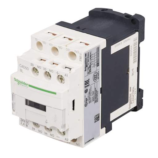 Schneider TeSys 24V DC 10A Control Relay 5 NO Contacts (Low Consumption Coil)