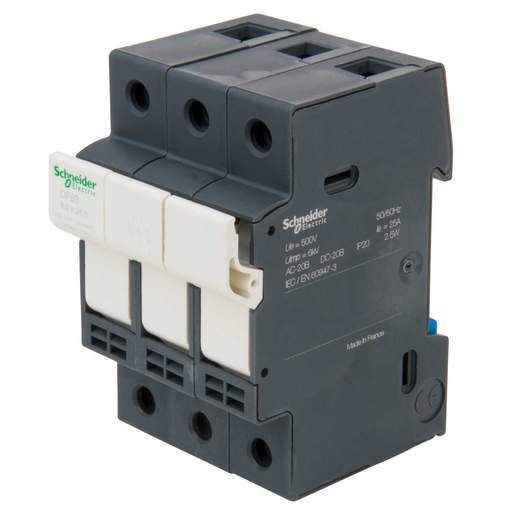 Schneider TeSys 25A Triple Pole Fuse Disconnector Black